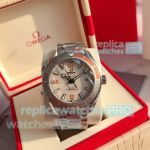 Replica Omega Seamaster Planet Ocean 600m 8215 Watch Grey and Orange Bezel